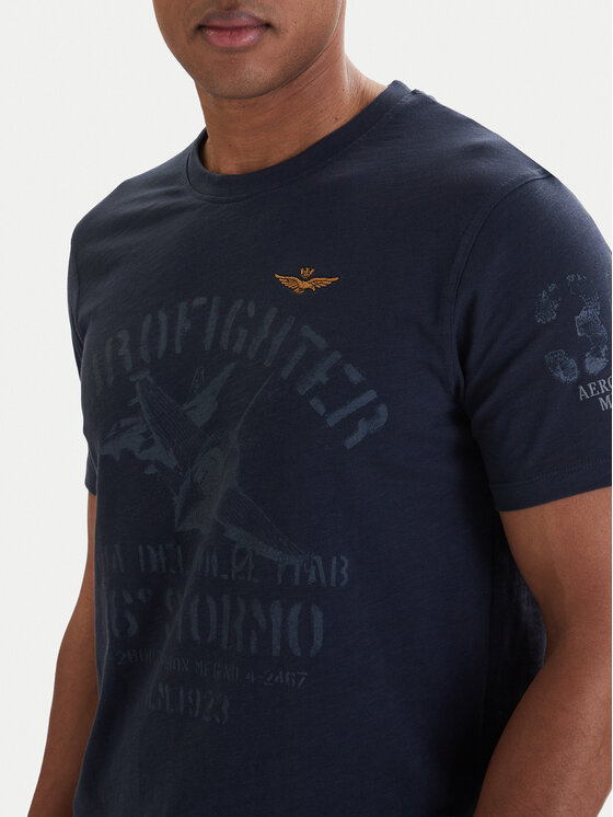 Aeronautica Militare Aeronautica Militare Camiseta 261TS2525UJ00686 Azul marino Regular Fit
