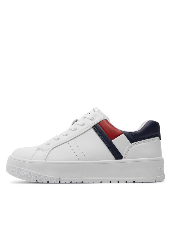 Sneakers Tommy Hilfiger Flag Low Cut Lace-Up T3X9-33356-1355 S Alb