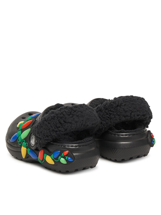 Crocs Чехли Crocs Classic Lined Holiday Lights Cgt 212027 Черен