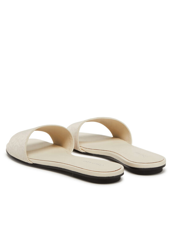 Calvin Klein Natikači Calvin Klein Flat Slide Jacq HW0HW02388 Écru