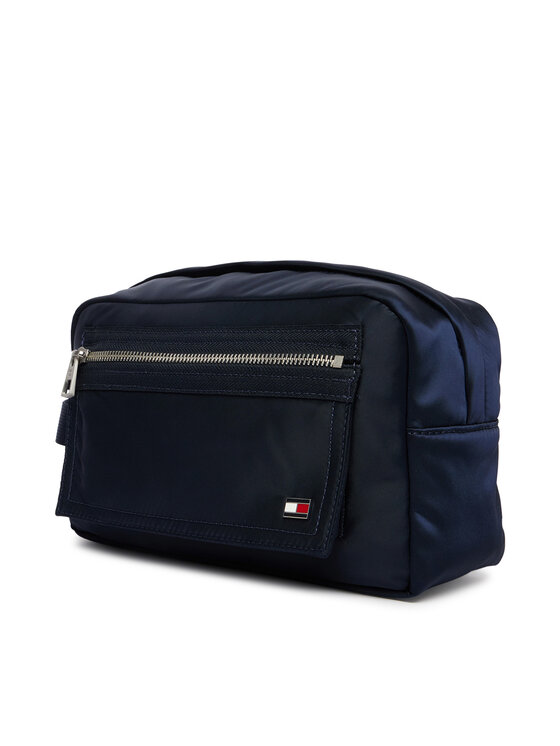 Tommy Hilfiger Kozmetični kovček Tommy Hilfiger Enamel Flag Travel Washbag AM0AM14111 Mornarsko modra
