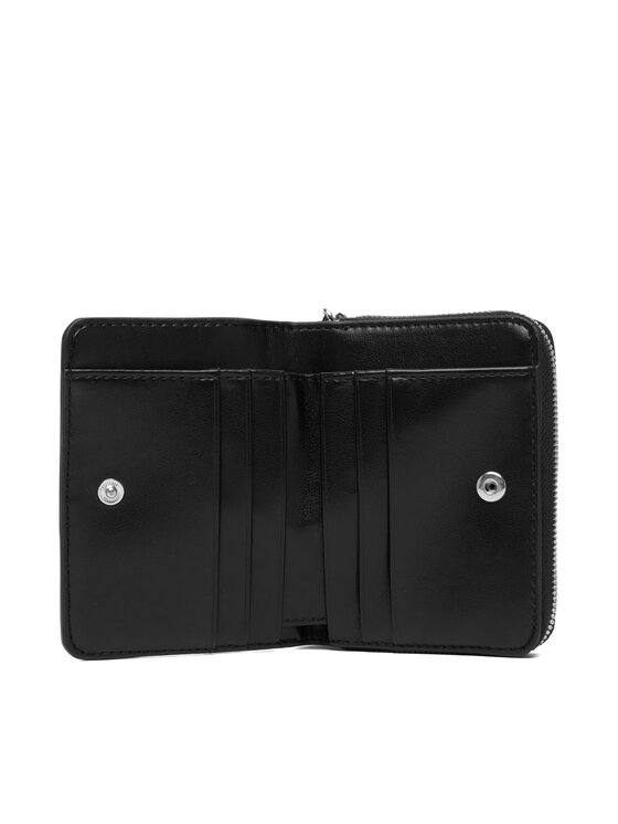 Calvin Klein Novčanik Calvin Klein Ck Metallic Flap Zip Around LV04F1103G Crna