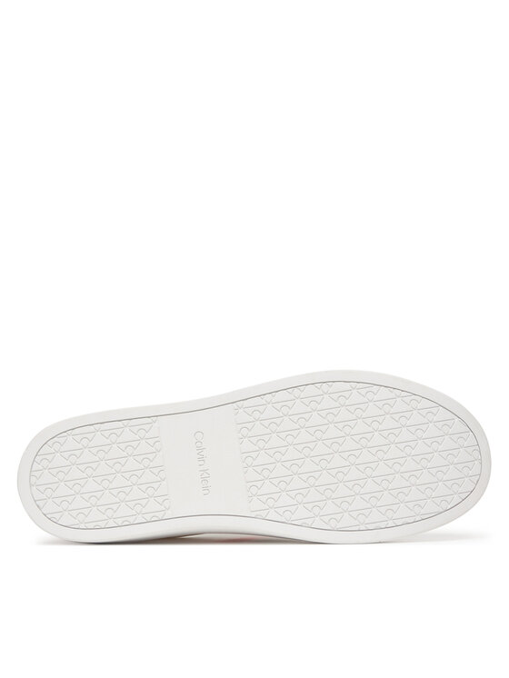 Calvin Klein Laisvalaikio batai Calvin Klein Mixed Texture Lace Up Cupsole Trainers YM0YM01395 Balta