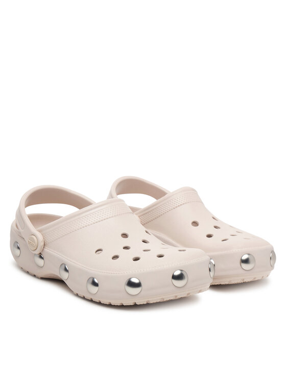Crocs Παντόφλες Crocs Classic Big Studded Clog 214236 Κρεμ