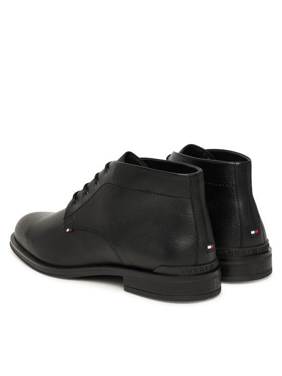 Tommy Hilfiger Auliniai batai Tommy Hilfiger Corporate Hilfiger Lth Boot FM0FM05697 Juoda