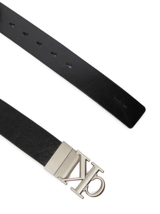 Calvin Klein Pas Calvin Klein Ck Buckle Tumbled 35Mm Adj/Rev LV04D7049G Črna