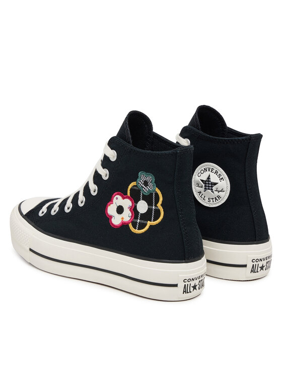 Converse Sportbačiai Converse Chuck Taylor All Star Lift Platform Floral Patchwork A15534C Juoda