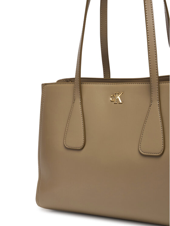 Calvin Klein Дамска чанта Calvin Klein Ck Medium Work Tote LV04F3442G Бежов