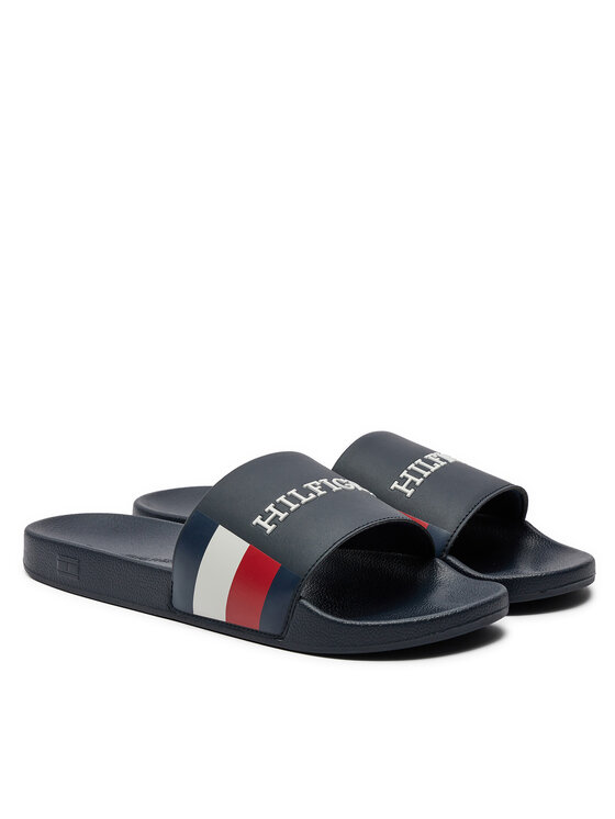 Tommy Hilfiger Klapki Tommy Hilfiger Rwb Pool Slide FM0FM05093 Granatowy