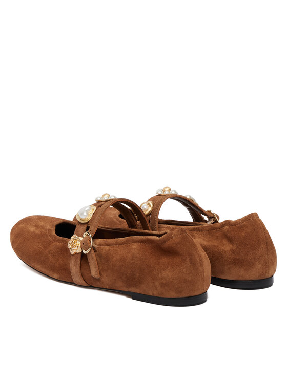 Stuart Weitzman Балетки Stuart Weitzman Socharming Mary Jane SN125 Коричневий