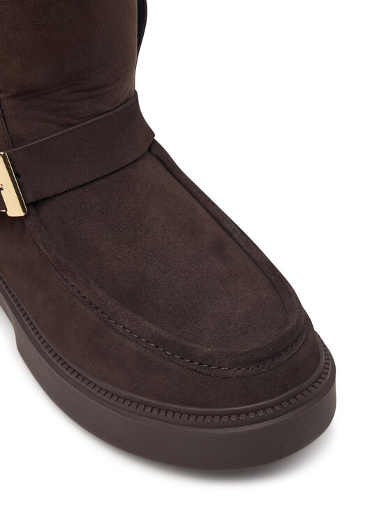 Tommy Hilfiger Апрески Tommy Hilfiger Th Buckle Shearling Snow Boot FW0FW09687 Тъмнокафяв