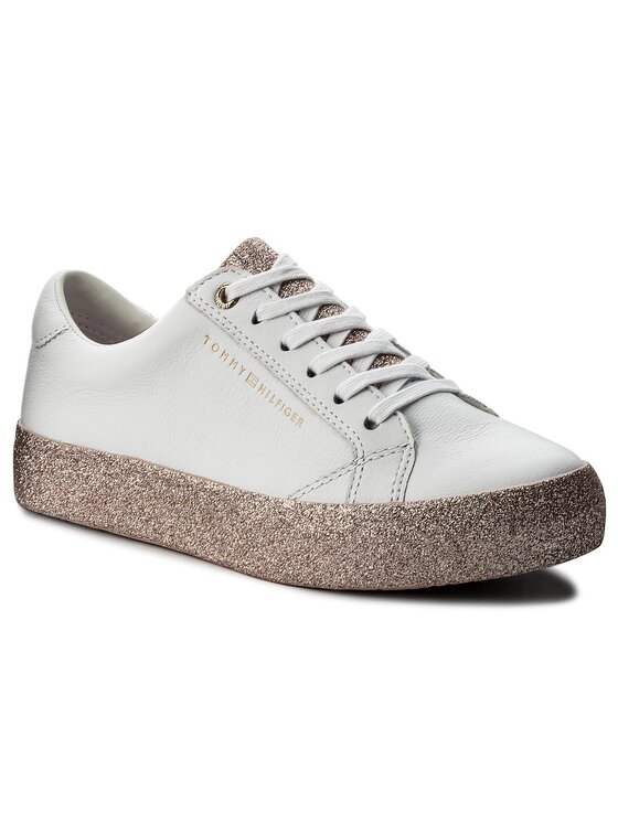 Tommy Hilfiger Sportcipők Tommy Hilfiger Sparkle Outsole Glitter Sneaker FW0FW02798 Fehér