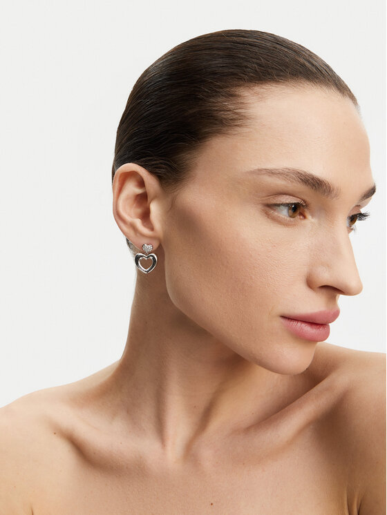 Guess Naušnice Guess JUBE05209JW Stříbrná