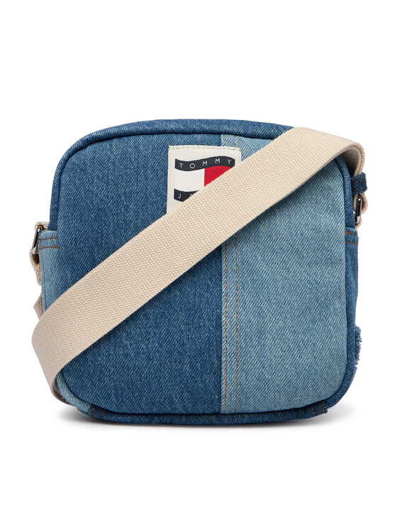 Tommy Jeans Geantă crossover Tommy Jeans Tjm Denim Patchwork Reporter AM0AM14287 Albastru