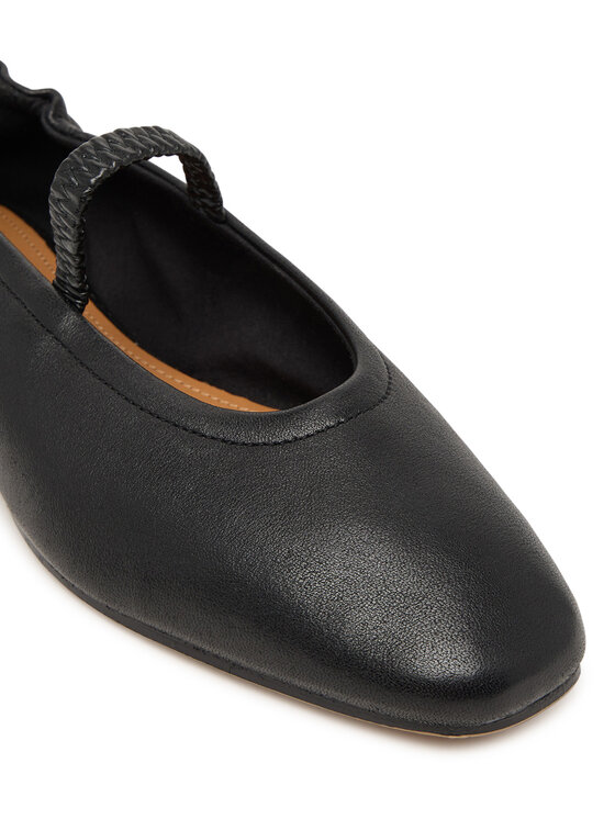 Tommy Hilfiger Balerini Tommy Hilfiger Soft Leather Ellastic Ballerina FW0FW09245 Negru