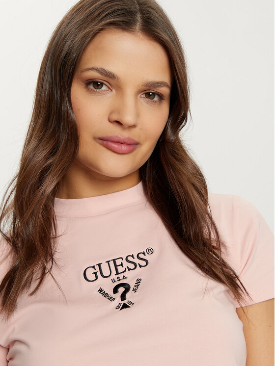 Guess Guess Футболка V4YI20 KCDH1 Рожевий Boxy Fit