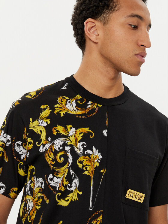 Versace Jeans Couture Versace Jeans Couture Футболка 78GAH609 Чорний Regular Fit