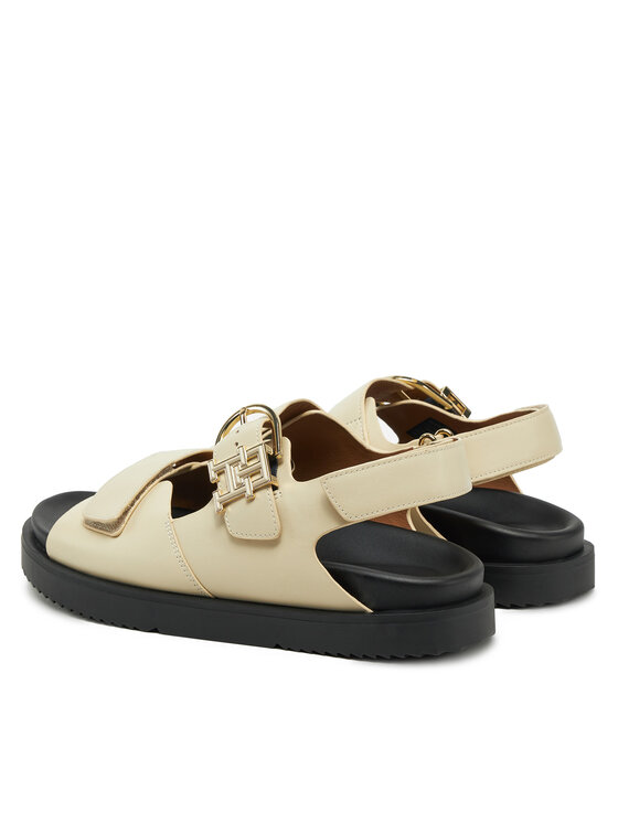Tommy Hilfiger Sandale Tommy Hilfiger Leather Sporty Sandal FW0FW08799 Écru