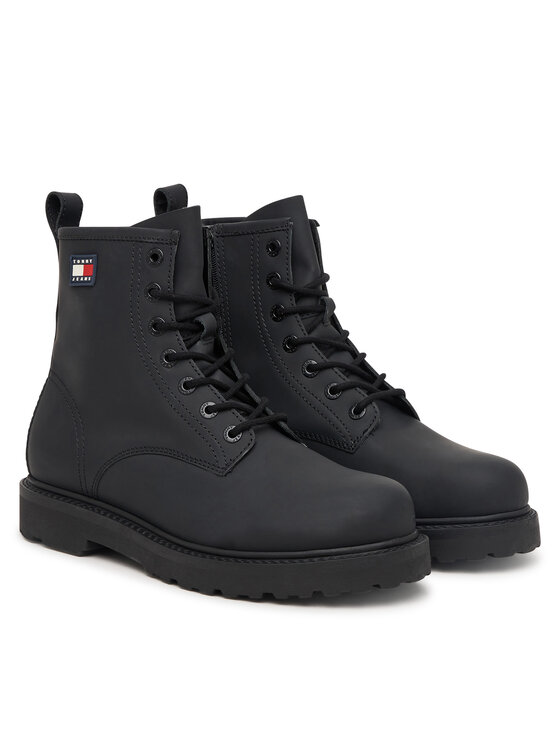 Tommy Jeans Polacchine Tommy Jeans Archive '01 Rubber Lace Boot EM0EM01781 Nero