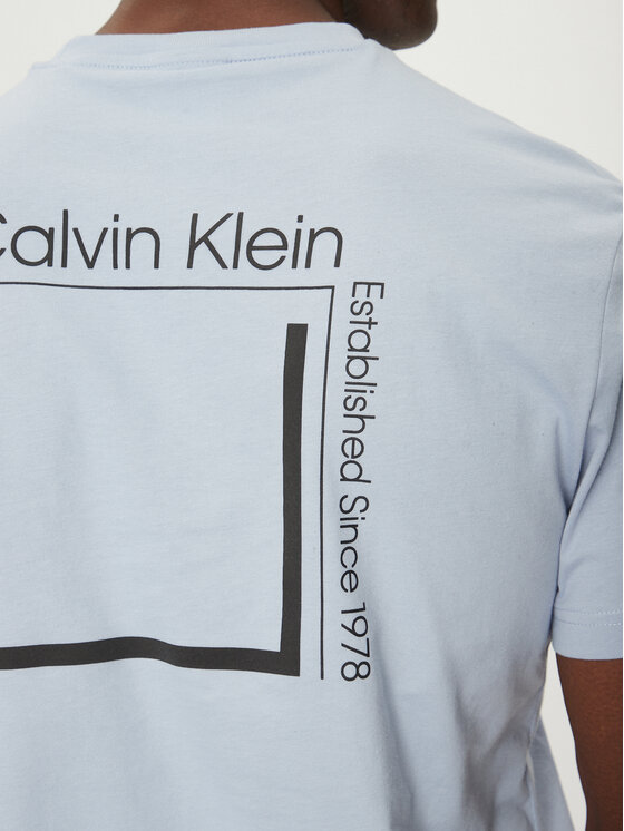 Calvin Klein Calvin Klein Marškinėliai Linear Box Logo K10K114152 Žydra Regular Fit