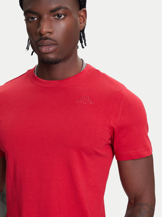 Kappa Kappa T-shirt Logo Korpo Cafers 304J150 Svijetlo crvena Slim Fit