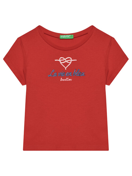 United Colors Of Benetton United Colors Of Benetton T-shirt 3I1XG10J2 Crvena Regular Fit