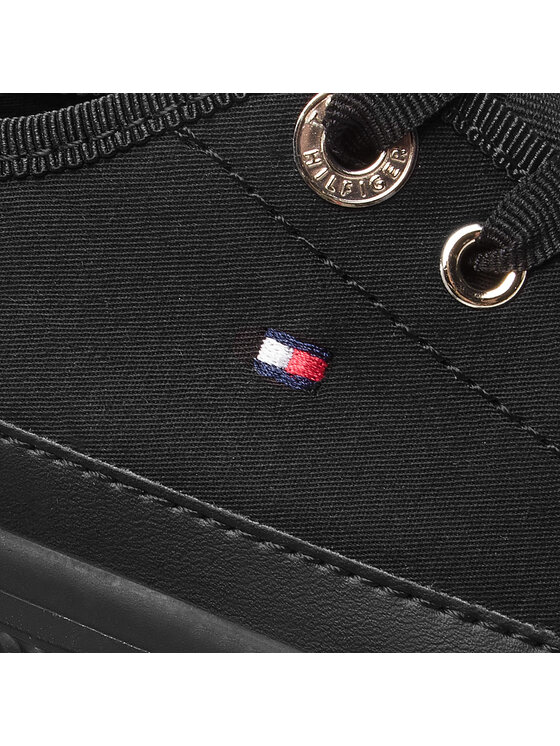 Tommy Hilfiger Tenisice Tommy Hilfiger Corporate Flatform Sneaker FW0FW02456 Crna