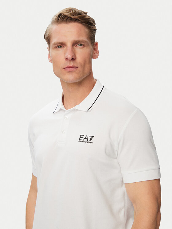 EA7 Emporio Armani EA7 Emporio Armani Поло 8NPF16 PJVUZ 1100 Білий Slim Fit