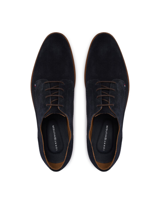 Tommy Hilfiger Cipele Tommy Hilfiger Hilfiger Suede Dress Shoe FM0FM05776 Tamnoplava