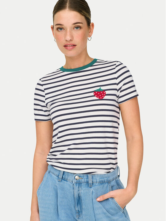 ONLY ONLY Camiseta Heart 15318959 Blanco Regular Fit