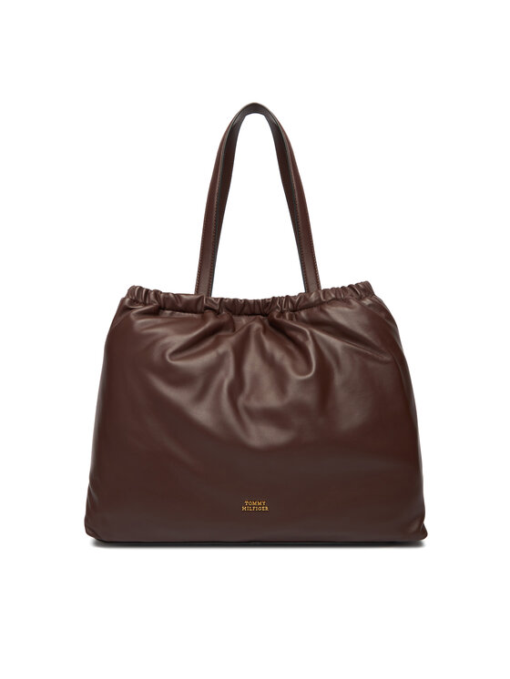 Tommy Hilfiger Torebka Tommy Hilfiger Soft Leather Tote AW0AW18308 Bordowy