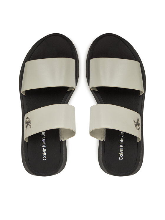 Calvin Klein Jeans Nazouváky Calvin Klein Jeans Sandal Slide Double Strap YW0YW01694 Bílá