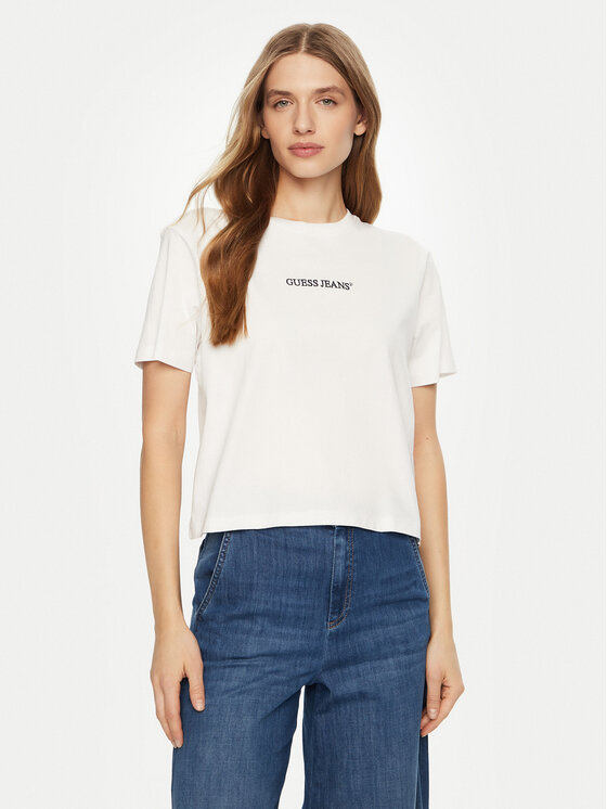 Guess Jeans Guess Jeans Футболка W5RI42 K8HM0 Білий Regular Fit