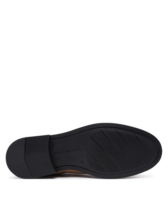 Tommy Hilfiger Sztyblety Tommy Hilfiger Enamel Flag Suede Ankle Chelsea FW0FW09575 Beżowy