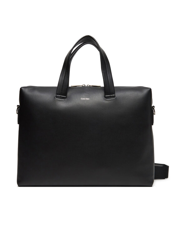 Calvin Klein Portatīvā datora soma Calvin Klein Ck Premium Leather Laptop Bag K50K512939 Melns