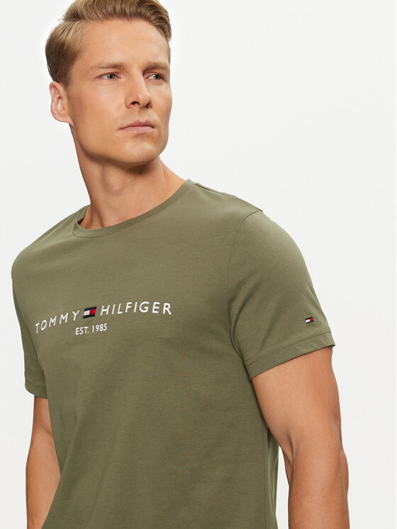 Tommy Hilfiger Tommy Hilfiger T-Shirt Logo MW0MW11797 Πράσινο Slim Fit