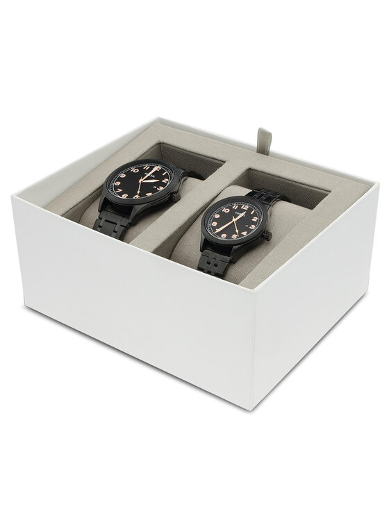 Fossil Zestaw zegarków Fossil His And Her Wylie BQ2471SET Czarny