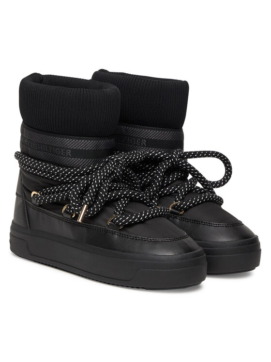 Tommy Hilfiger Μπότες Χιονιού Tommy Hilfiger Snow Boot Water Repellent FW0FW09260 Μαύρο
