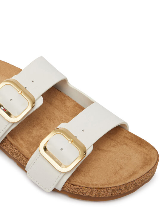 Tommy Hilfiger Chanclas Tommy Hilfiger Double Strap Cork Sandals FW0FW09118 Blanco