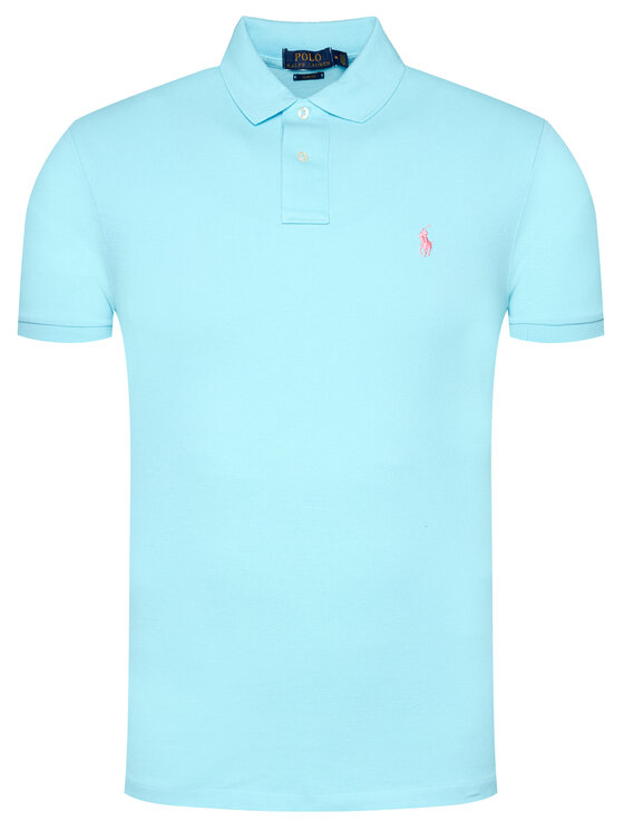 Polo Ralph Lauren Polo Ralph Lauren Поло Core Replen 710795080 Голубий Slim Fit