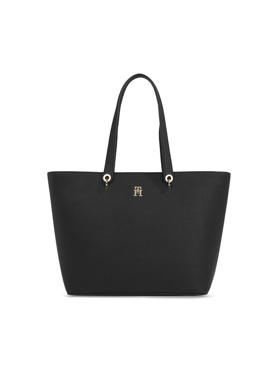 Tommy Hilfiger Geantă Tommy Hilfiger Th Emblem Tote AW0AW15178 Negru