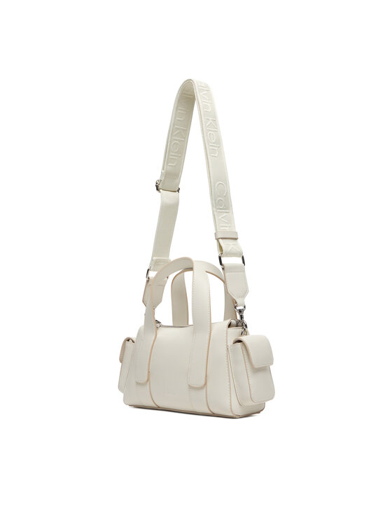 Calvin Klein Дамска чанта Calvin Klein Webbing Strap Pocket Bag LV04F3291G Бял