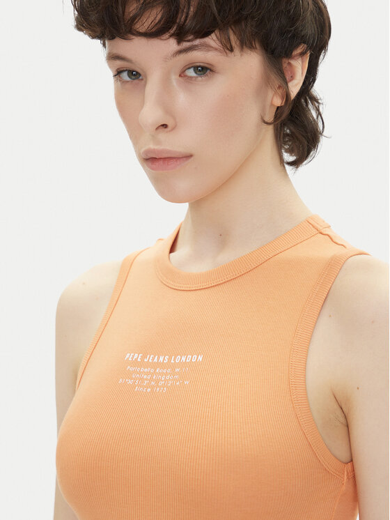 Pepe Jeans Pepe Jeans Top Viv PL506032 Oranžna Slim Fit