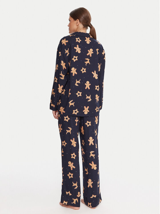 Hunkemöller Hunkemöller Pigiama Gingerbread 302783 Nero Regular Fit