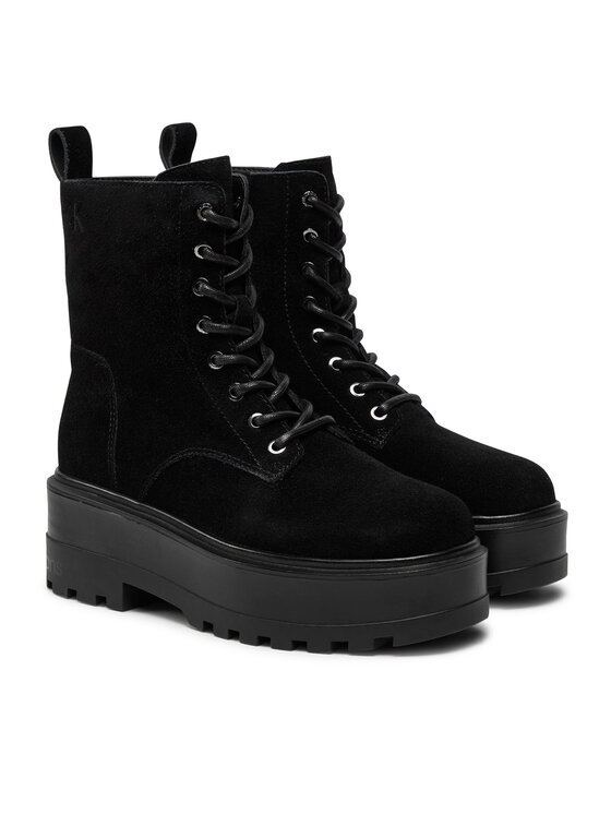 Calvin Klein Jeans Botas Calvin Klein Jeans Flatform Zip Laceup Mg S YW0YW01554 Negro
