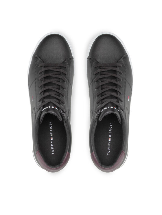 Tommy Hilfiger Sneakersy Tommy Hilfiger Essential Leather Detail Vulc FM0FM04047 Czarny
