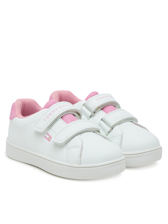 Tommy Hilfiger Sneakersy Tommy Hilfiger Low Cut Velcro Sneaker T1A9-33965-1355 M Biela