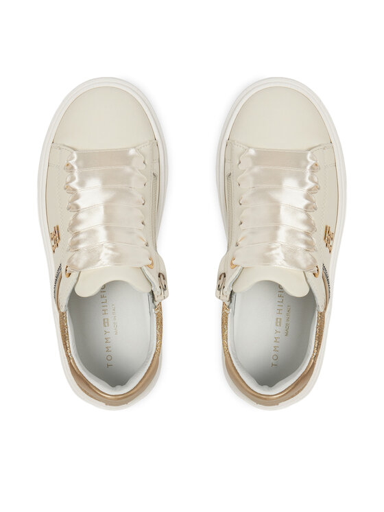 Tommy Hilfiger Laisvalaikio batai Tommy Hilfiger Low Cut Lace-Up Sneaker T4A9-33935-1281 M Balta