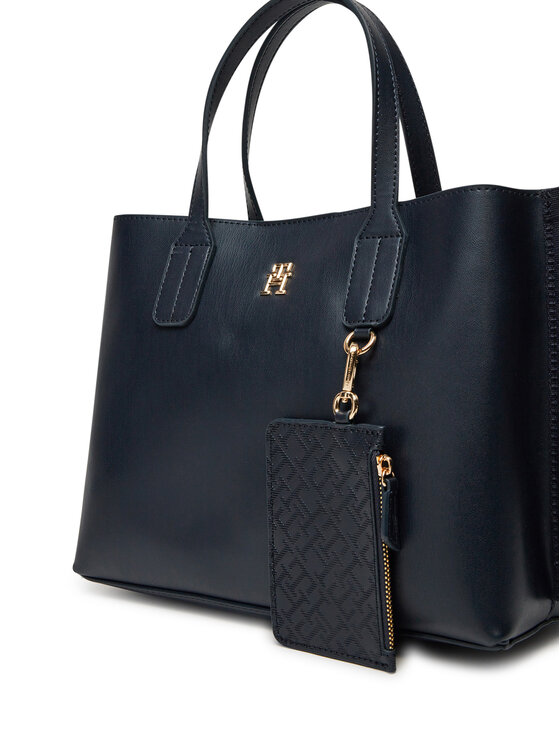 Tommy Hilfiger Дамска чанта Tommy Hilfiger Th Distinct Mini Tote AW0AW17192 Тъмносин