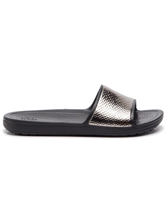 Crocs Nazouváky Crocs Sloane Metaltext Slide W 205737 Stříbrná